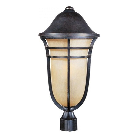 Maxim One Light Artesian Bronze Mocha Cloud Glass Post Light 40100MCAT